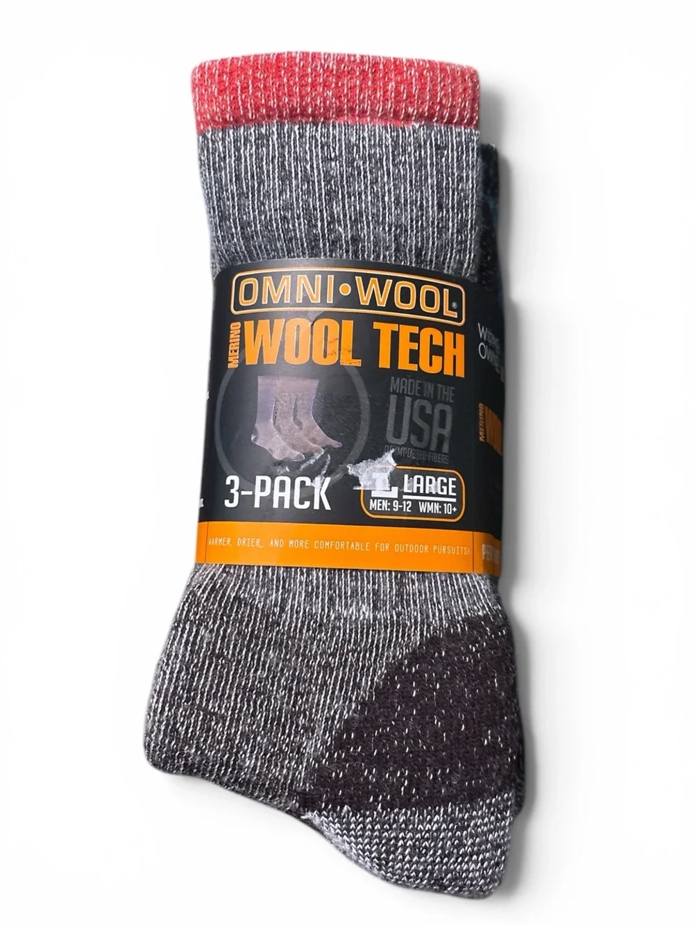 Omni Wool - Wool Tech Men's Crew Socks - 3 Pack